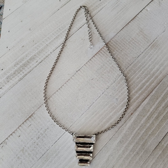 Aurora Crystal Pendant Necklace in Antique Silver - Picture 6 of 11